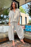 Lina Linen Blend French Tuck Blouse Washed Mocha